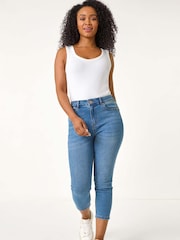 Roman Blue Petite Slim Crop Stretch Jeans - Image 2 of 5