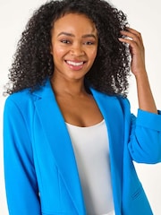 Roman Blue Petite Revere Collar Stretch Jacket - Image 1 of 5