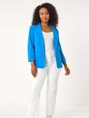 Roman Blue Petite Revere Collar Stretch Jacket - Image 2 of 5
