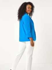Roman Blue Petite Revere Collar Stretch Jacket - Image 3 of 5