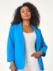 Roman Blue Petite Revere Collar Stretch Jacket - Image 4 of 5