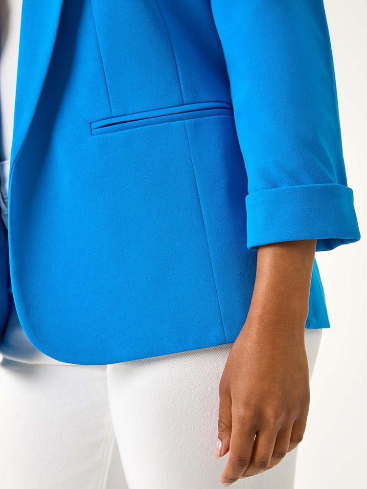 Roman Blue Petite Revere Collar Stretch Jacket - Image 5 of 5