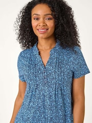 Roman Petite Floral Print V-Neck Stretch Top - Image 4 of 5