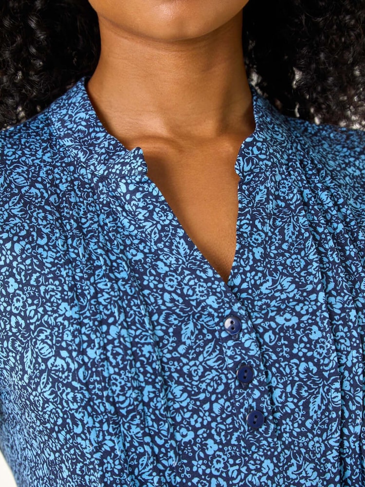 Roman Petite Floral Print V-Neck Stretch Top - Image 5 of 5