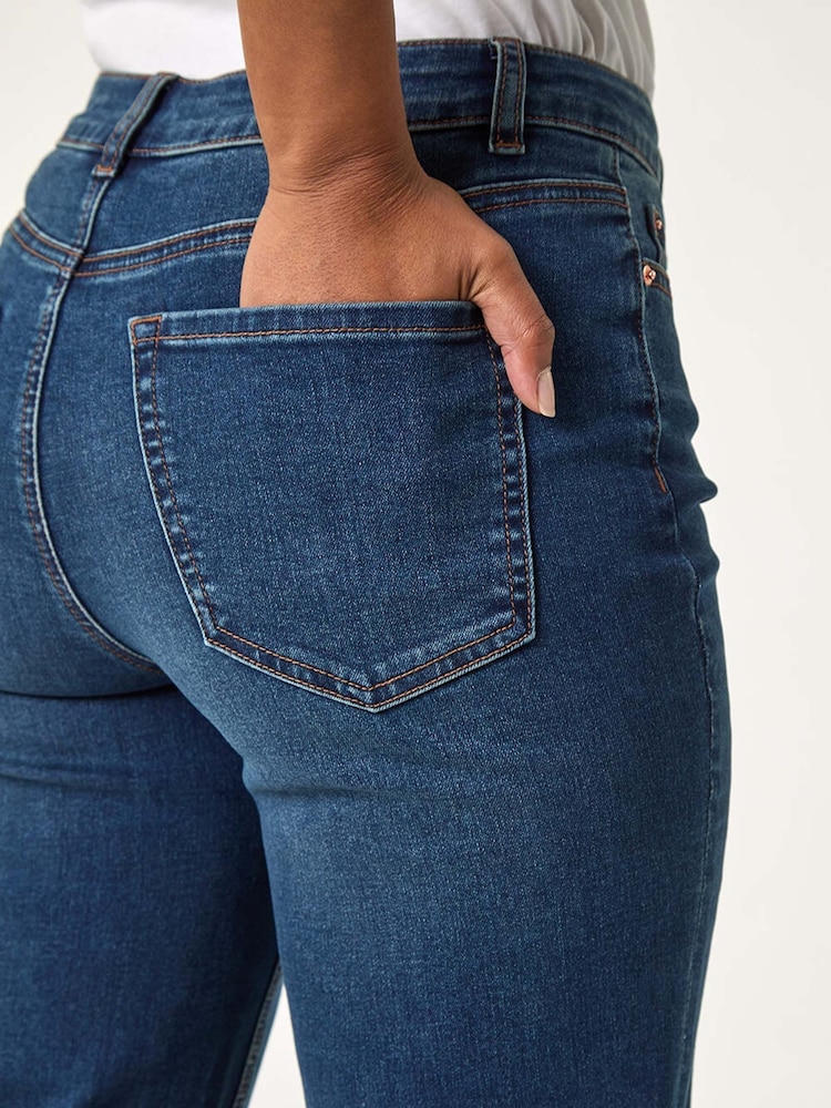 أزرق أزرق داكن - Roman Petite Stretch Straight Leg Trousers - صورة 5 من 5