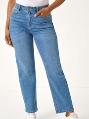 أزرق - Roman Petite Stretch Straight Leg Trousers - صورة 4 من 5