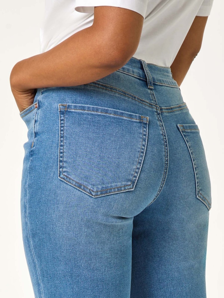 أزرق - Roman Petite Stretch Straight Leg Trousers - صورة 5 من 5