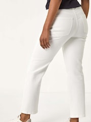 أبيض - Roman Petite Stretch Straight Leg Trousers - صورة 2 من 6