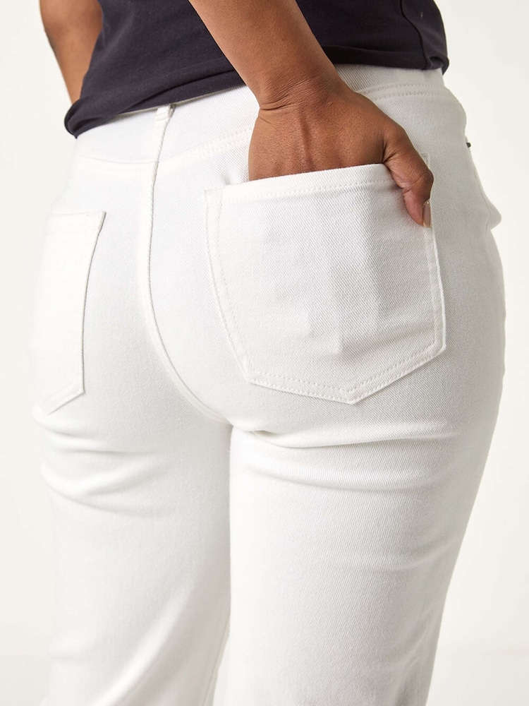 Roman White Petite Stretch Straight Leg Trousers - Image 5 of 5