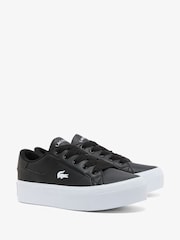 Lacoste Black Ziane Platform Trainers - Image 2 of 6