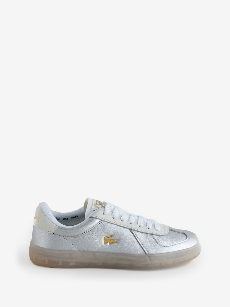 Lacoste Silver Baseshot Pro Trainers - Image 1 of 1 Lacoste Silver Baseshot Pro Trainers - Image 1 of 1