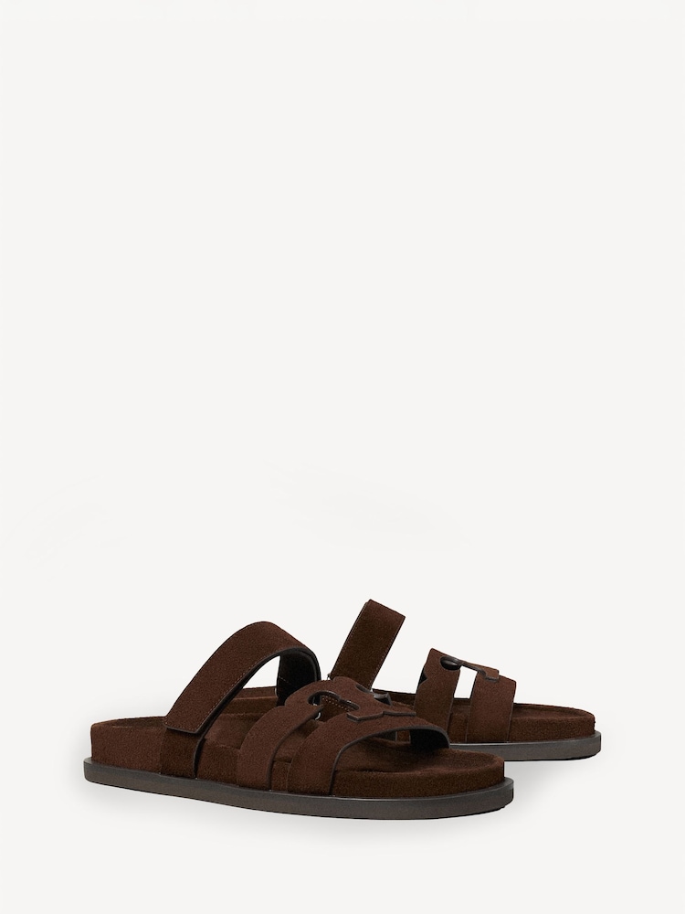 Tory Burch Brown Ines Sport Slides - Image 2 of 4 Tory Burch Brown Ines Sport Slides - Image 2 of 4