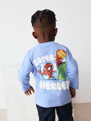 Blue Marvel Long Sleeve T-Shirt (6mths-8yrs) - Image 1 of 7