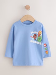 Blue Marvel Long Sleeve T-Shirt (6mths-8yrs) - Image 4 of 7