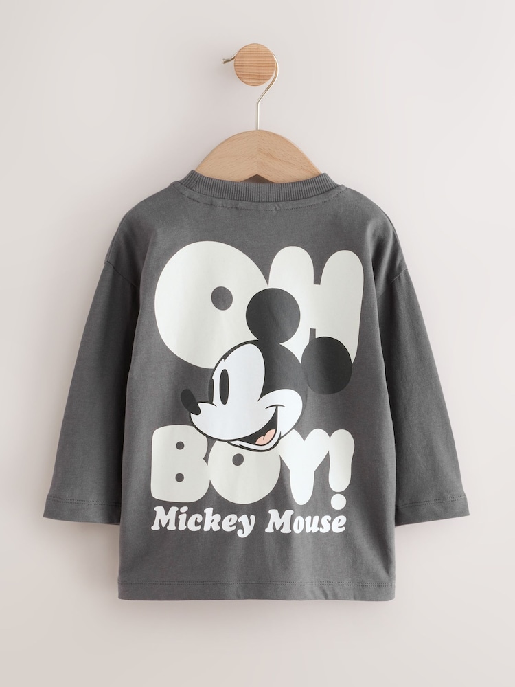 Anthrazitgrau - Mickey Mouse Langarm-T-Shirt (3 Monate bis 8 Jahre) - Bild 2 von 2