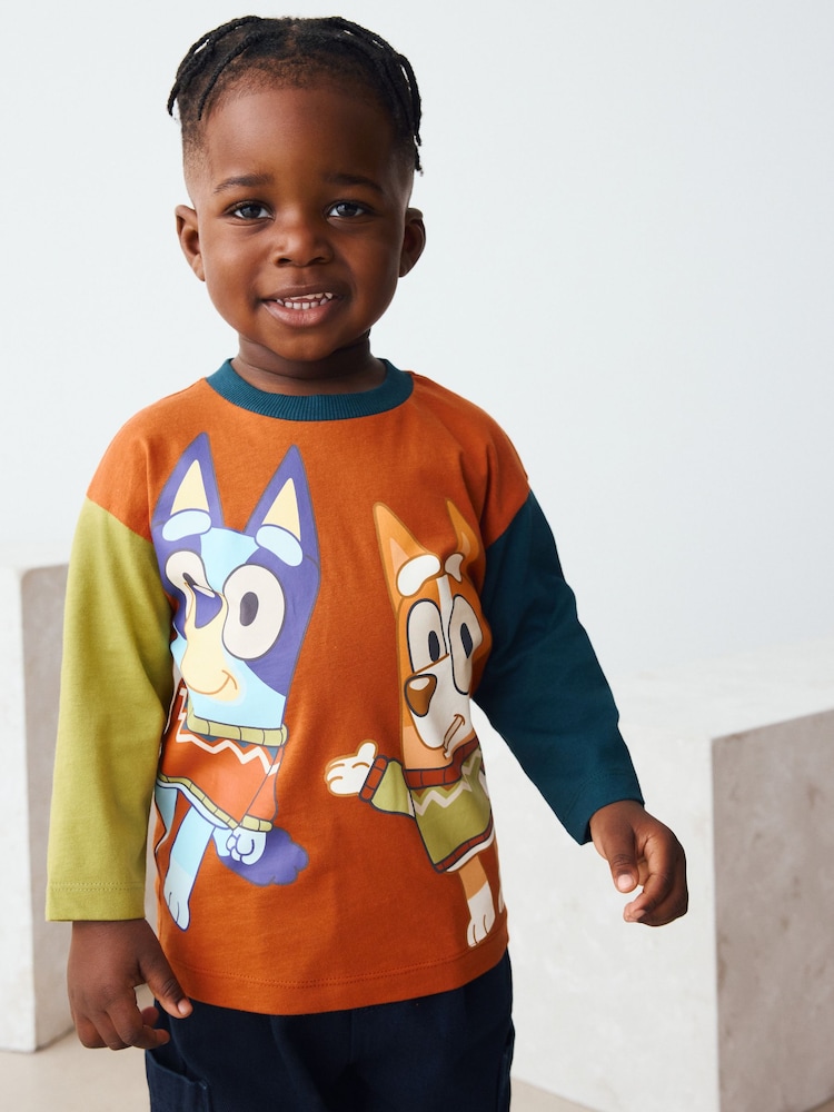 Rust Brown Bluey Long Sleeve T-Shirt (12mths-8yrs) - Image 1 of 7