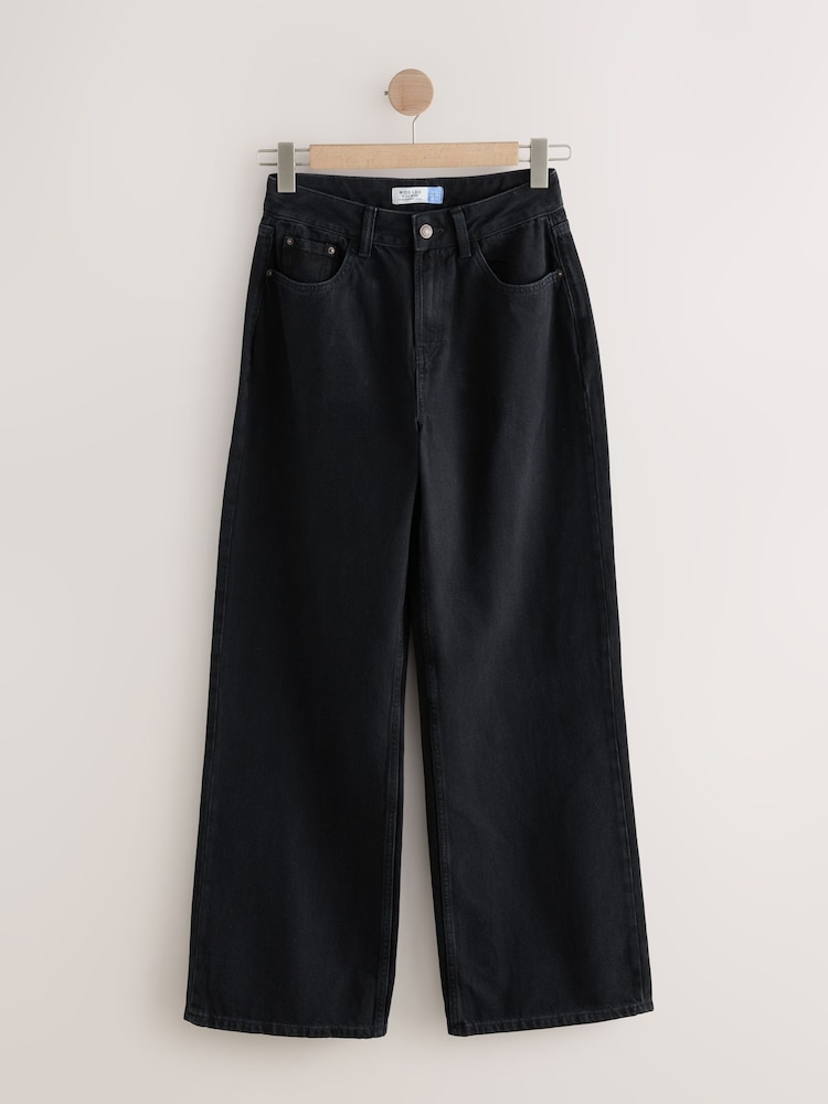 Schwarz - Hourglass Jeans mit weitem Bein - Bild 1 von 3