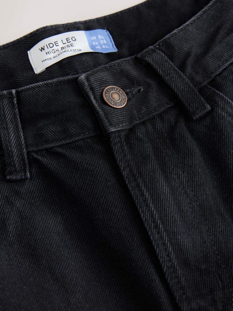 Schwarz - Hourglass Jeans mit weitem Bein - Bild 2 von 3