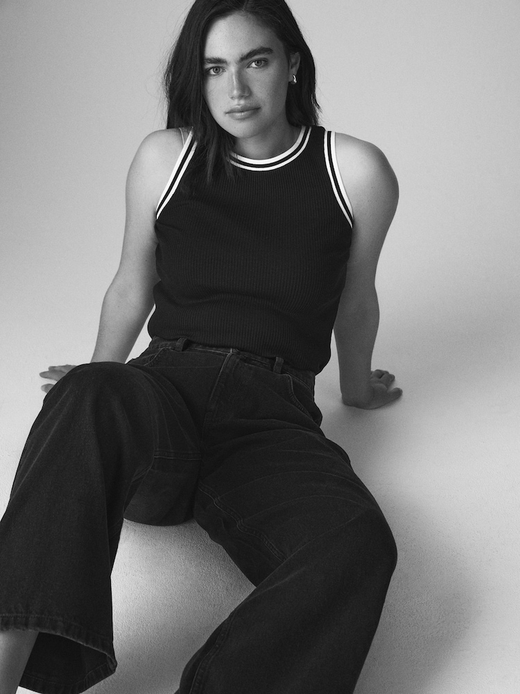 Black Hourglass Wide Leg Jeans - Image 2 of 8 Black Hourglass Wide Leg Jeans - Image 2 of 8