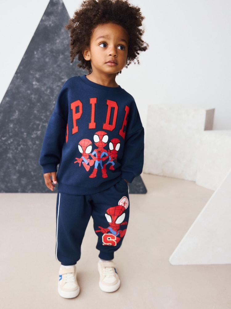 Navy Spidey Crew Sweatshirt and Joggers Set (9mths-8yrs) - Image 1 of 4