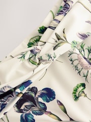 Kew Collection White/Blue Floral Print Midi Waist Bikini Bottoms - Image 7 of 8