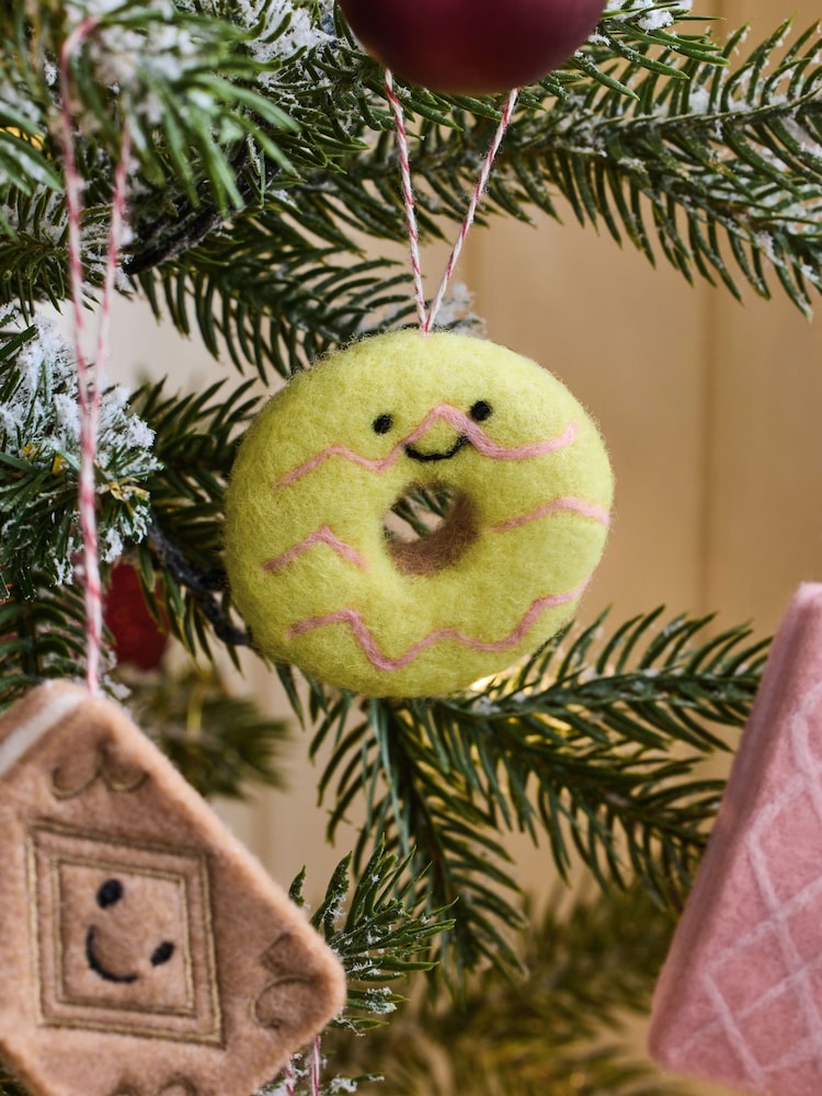 4 Pack Multi Assorted Biscuit Felt Christmas Baubles - Image 2 of 3