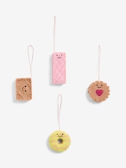 4 Pack Multi Assorted Biscuit Felt Christmas Baubles - Image 3 of 3