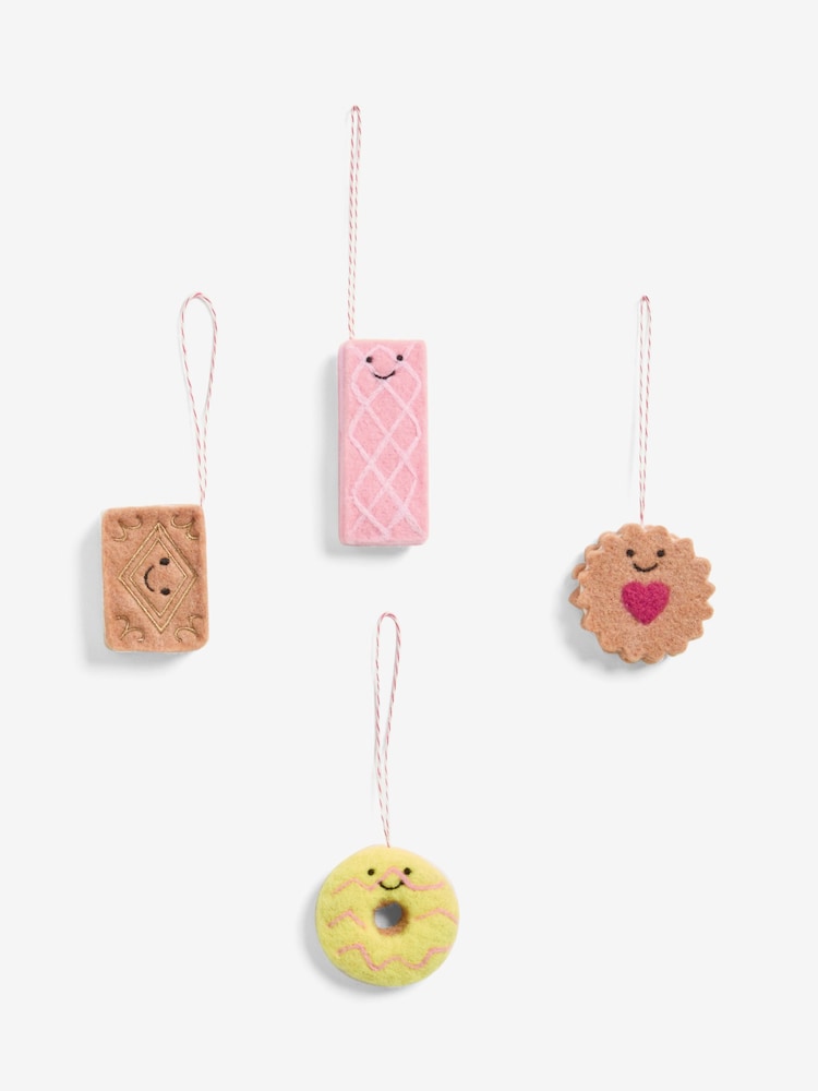 4 Pack Multi Assorted Biscuit Felt Christmas Baubles - Image 3 of 3