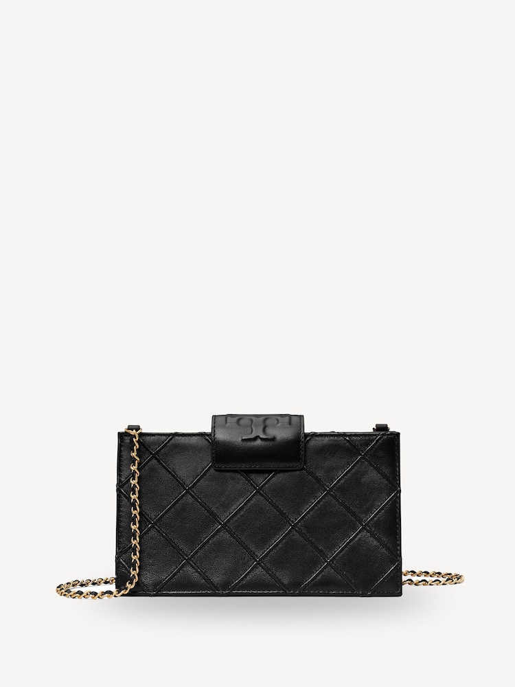 Tory Burch Black Fleming Mini Chain Wallet - Image 1 of 7