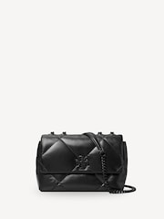 Tory Burch Black Kira Diamond Quilt Powder Coated Small Convertible Shoulder Bag - Image 1 of 5