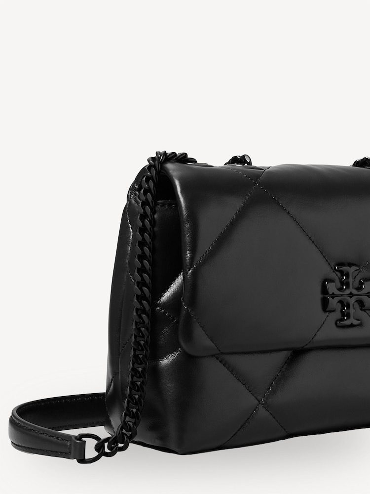 Tory Burch Black Kira Diamond Quilt Powder Coated Small Convertible Shoulder Bag - Image 5 of 5 Tory Burch Black Kira Diamond Quilt Powder Coated Small Convertible Shoulder Bag - Image 5 of 5