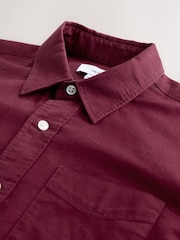 Burgundy Red Regular Fit Long Sleeve Oxford Shirt - Image 8 of 8