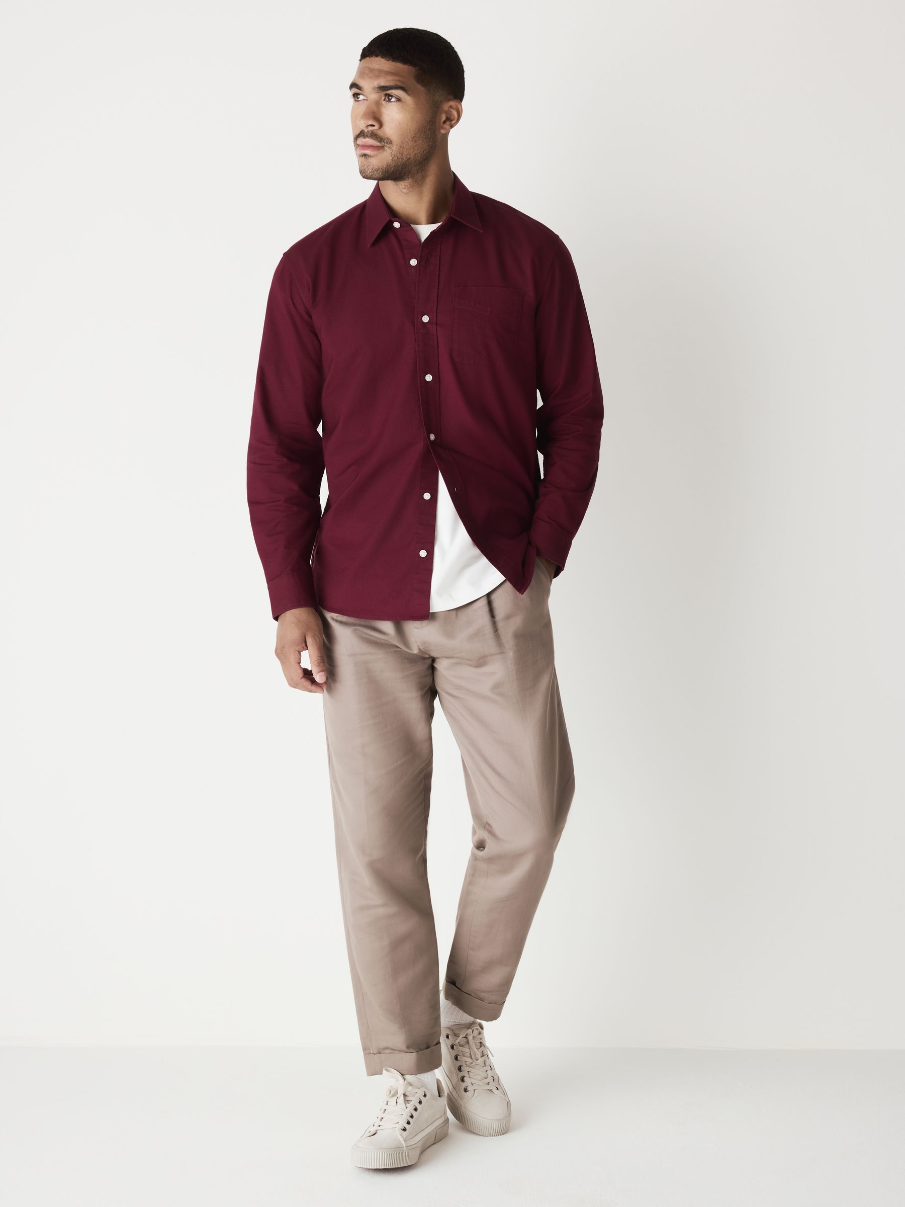 Buy Burgundy Red Slim Fit Long Sleeve Oxford Shirt from Next USA