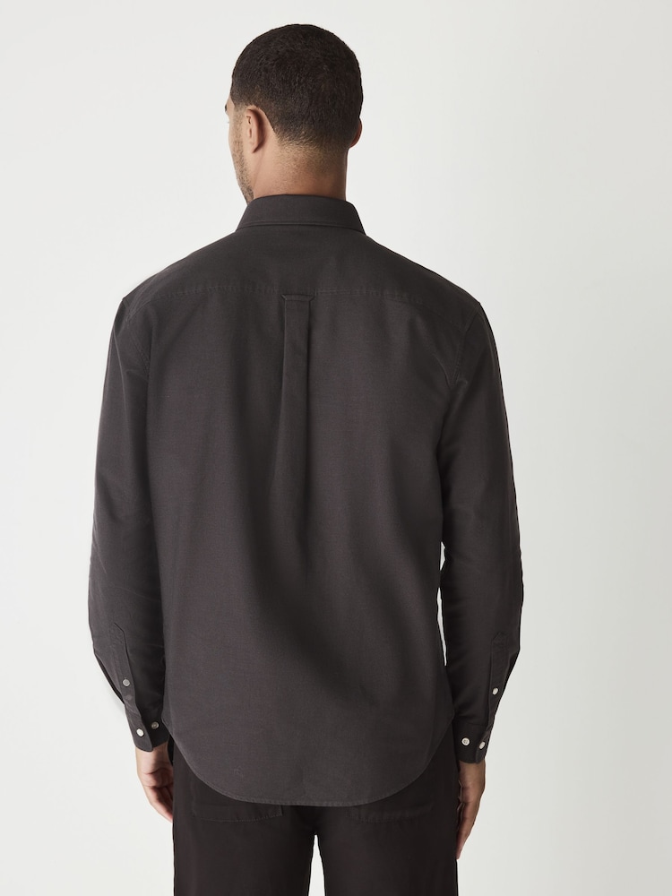 Charcoal Grey Regular Fit Long Sleeve Oxford Shirt - Image 2 of 8