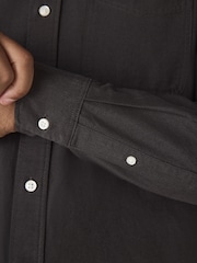 Charcoal Grey Regular Fit Long Sleeve Oxford Shirt - Image 5 of 8