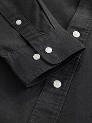 Charcoal Grey Regular Fit Long Sleeve Oxford Shirt - Image 7 of 8