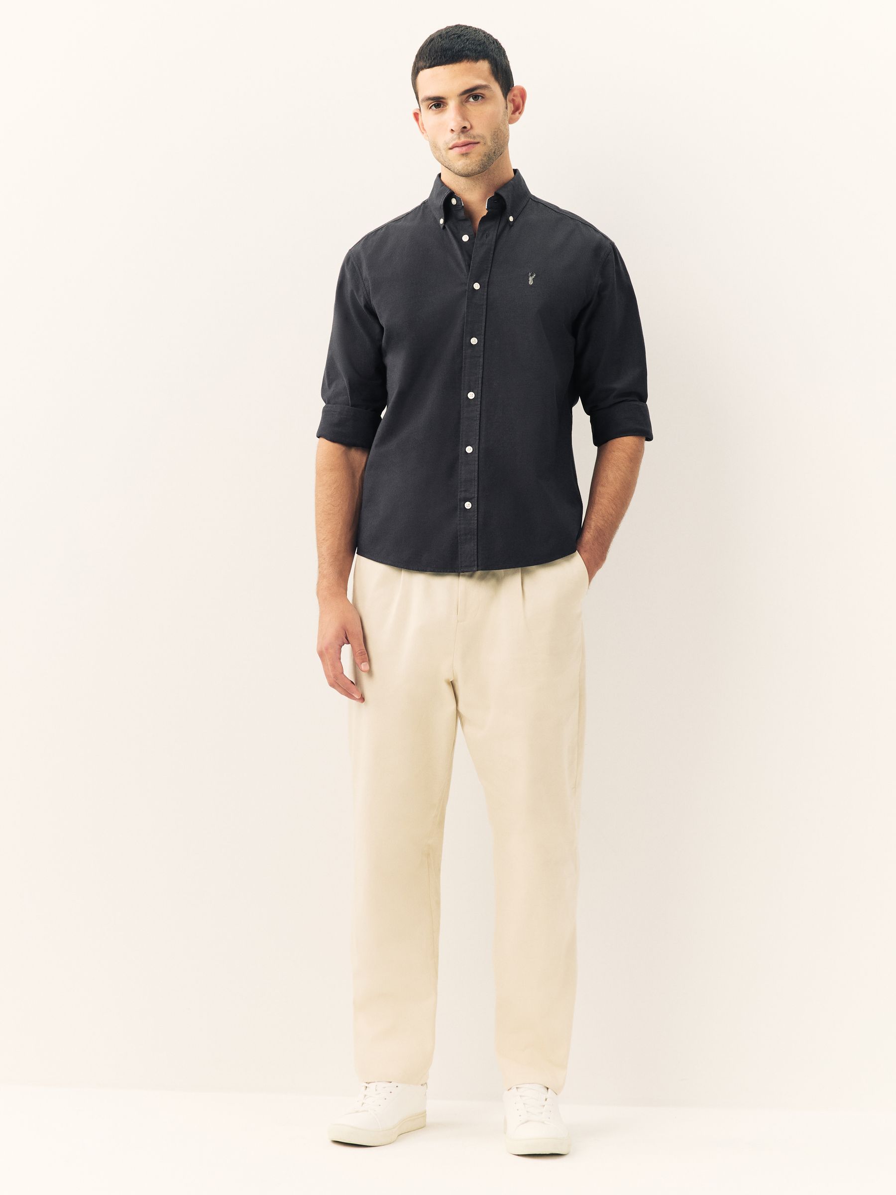 buy-charcoal-grey-regular-fit-oxford-long-sleeve-shirt-from-next-israel
