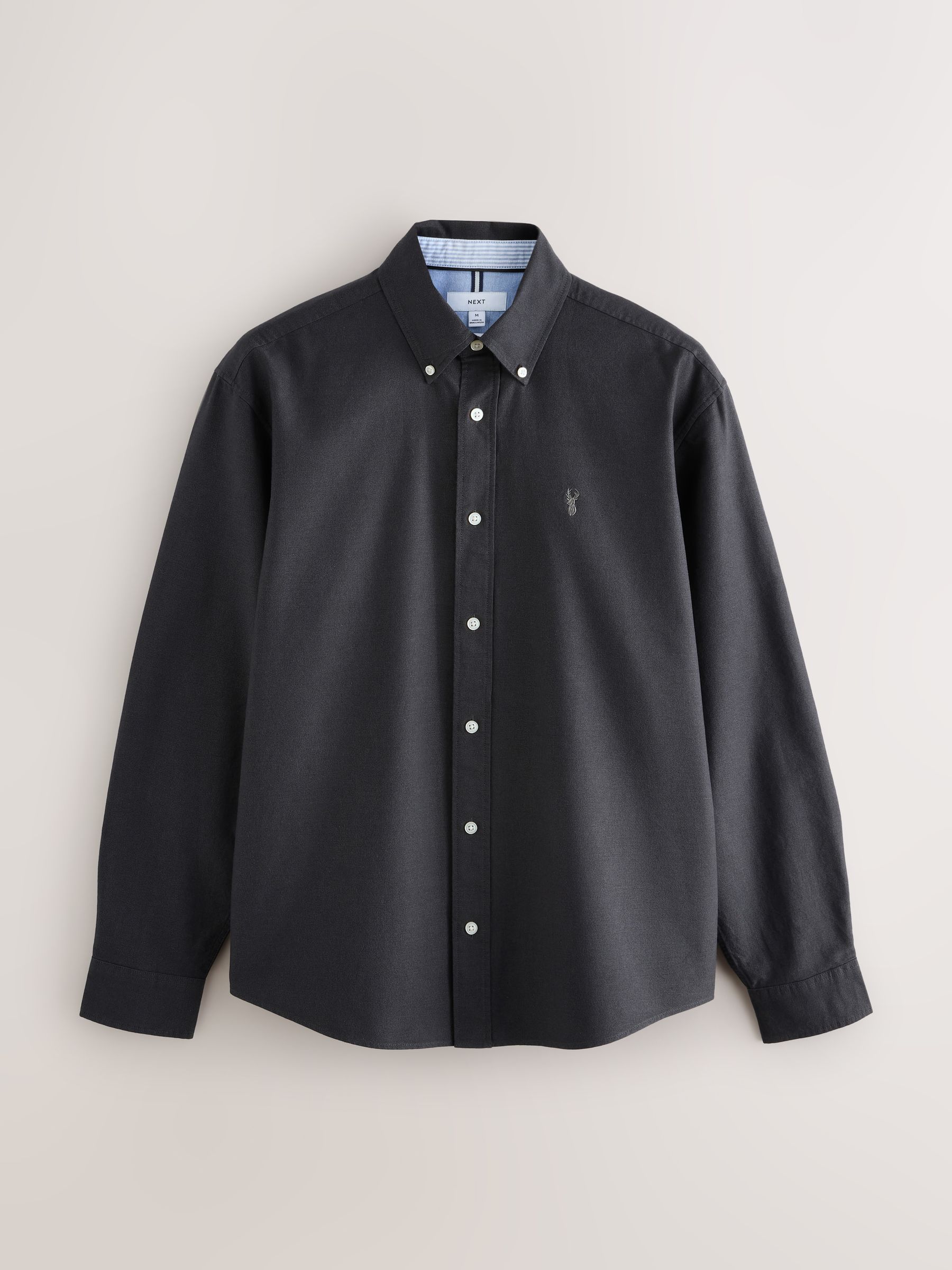 Buy Charcoal Grey Regular Fit Oxford Long Sleeve Shirt from Next