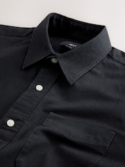 Black Slim Fit Long Sleeve Oxford Shirt - Image 9 of 9