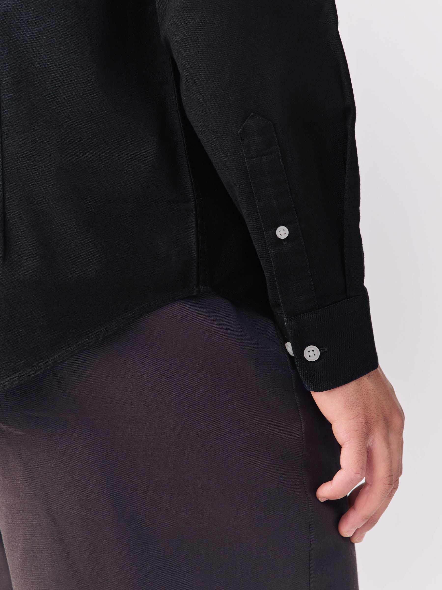 Buy Black Slim Fit Long Sleeve Oxford Shirt from Next Romania