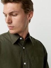 Dark Green Regular Fit Long Sleeve Oxford Shirt - Image 5 of 9