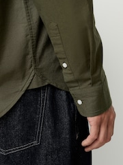 Dark Green Regular Fit Long Sleeve Oxford Shirt - Image 6 of 9