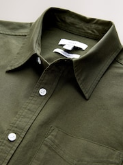 Dark Green Regular Fit Long Sleeve Oxford Shirt - Image 8 of 9
