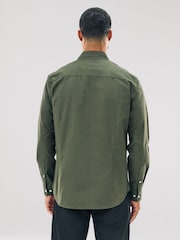 Dark Green Slim Fit Long Sleeve Oxford Shirt - Image 2 of 9