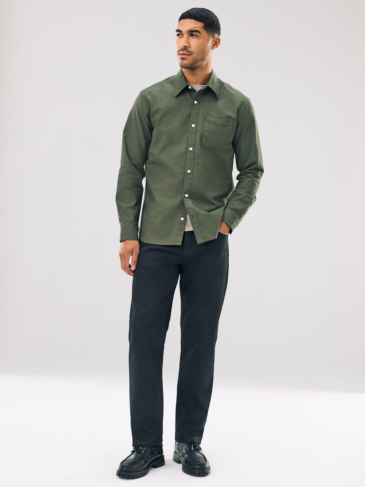 Buy Dark Green Slim Fit Long Sleeve Oxford Shirt from Next USA Buy Dark Green Slim Fit Long Sleeve Oxford Shirt from Next USA