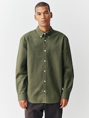 Verde oscuro - Corte estándar - Camisa Oxford manga larga - Imagen 1 de 9