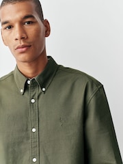 Verde oscuro - Corte estándar - Camisa Oxford manga larga - Imagen 4 de 9