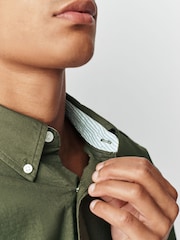 Verde oscuro - Corte estándar - Camisa Oxford manga larga - Imagen 5 de 9