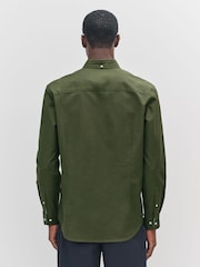 Dark Green Slim Fit Long Sleeve Oxford Shirt - Image 4 of 9
