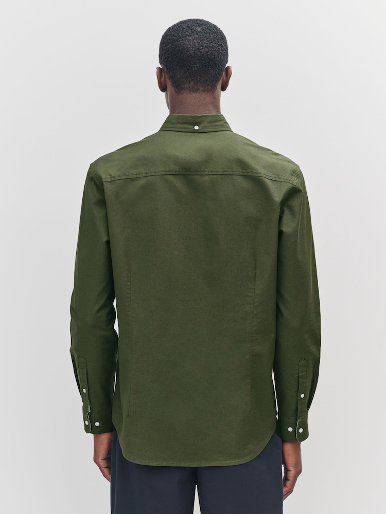 Mens Next Dark Green Slim Fit Long Sleeve Oxford Shirt 4XL Mens Next Dark Green Slim Fit Long Sleeve Oxford Shirt 4XL